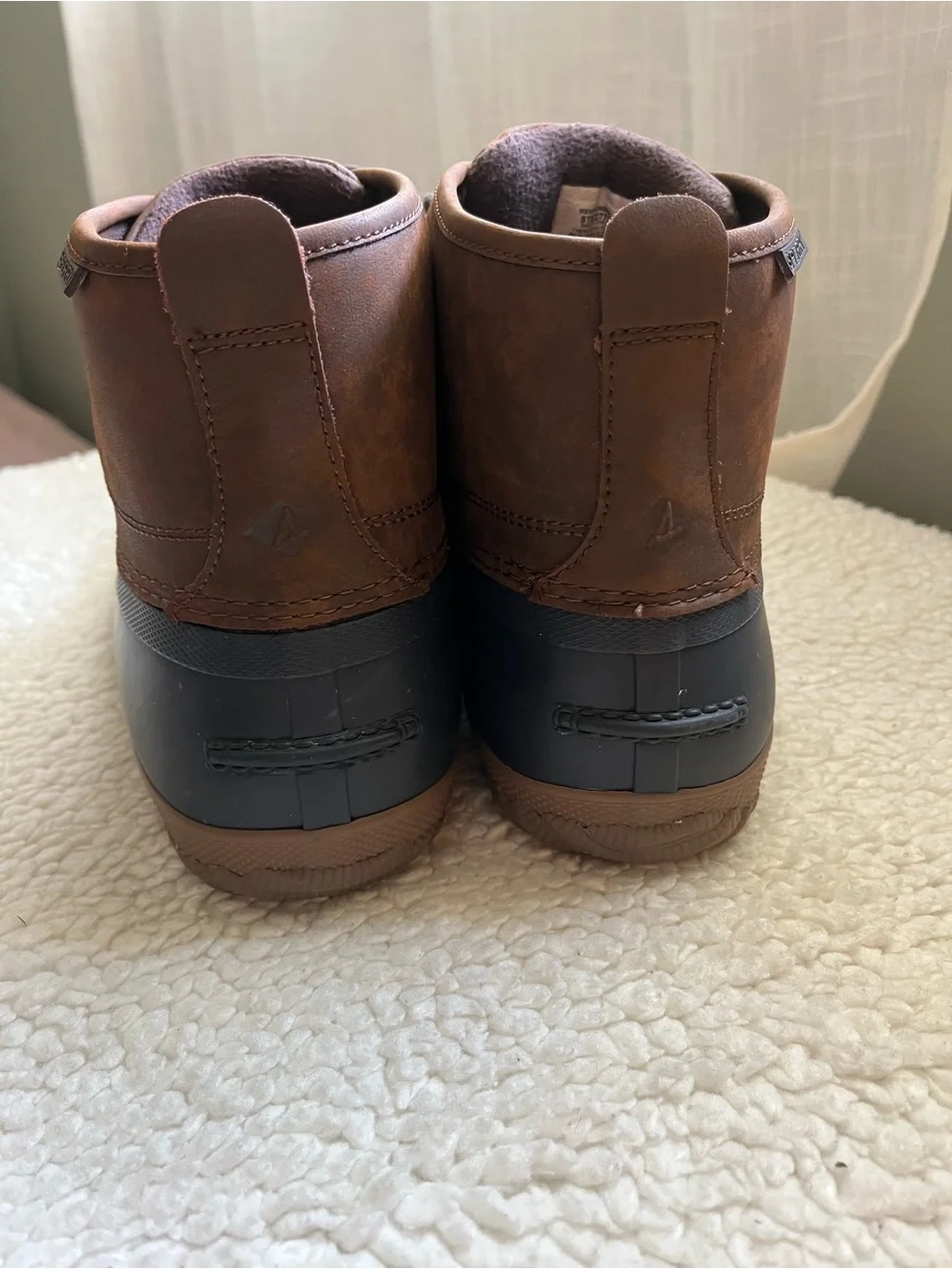 Sperry Brown/Navy Duck Boots for Men - Lace-Up Waterproof Ankle Boots